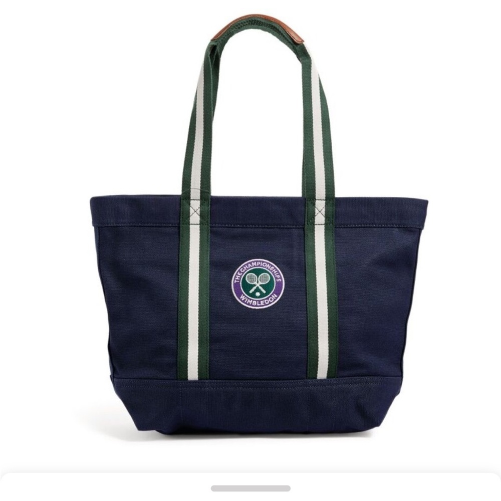 Polo Ralph Lauren + Wimbledon Navy Blue Canvas Zip Tote Bag